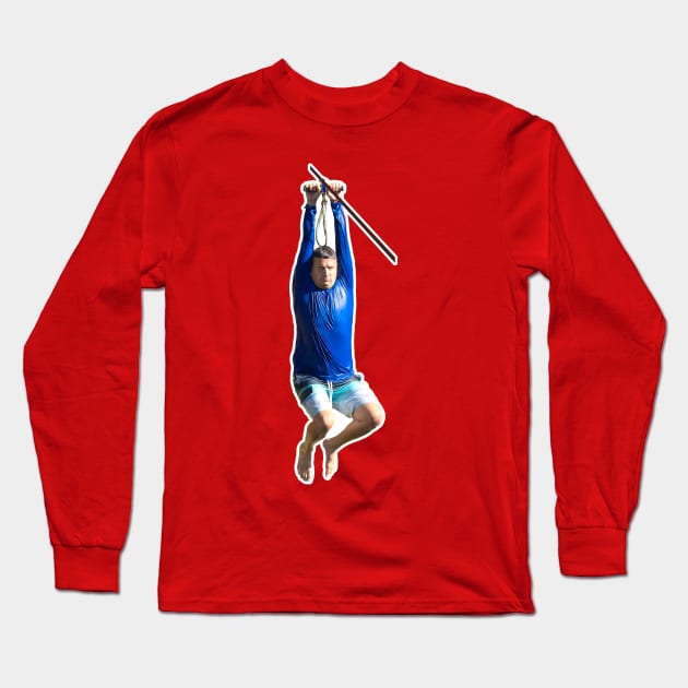 Ronnie On The Zip Line Long Sleeve T-Shirt by darklordpug